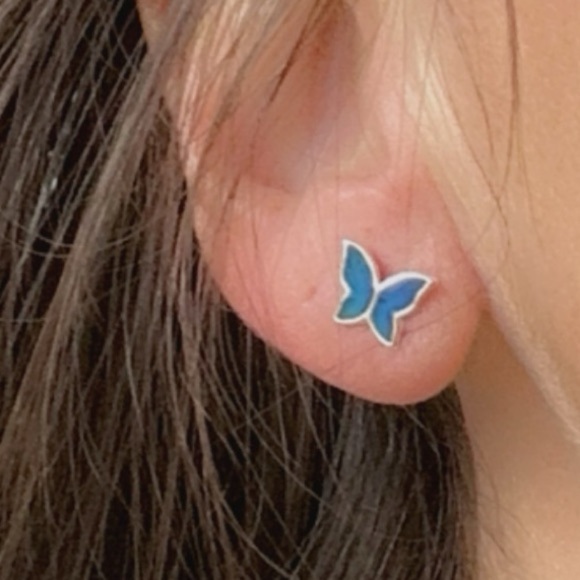 Sterling Silver Small Stud Mood Earrings - Picture 11 of 11